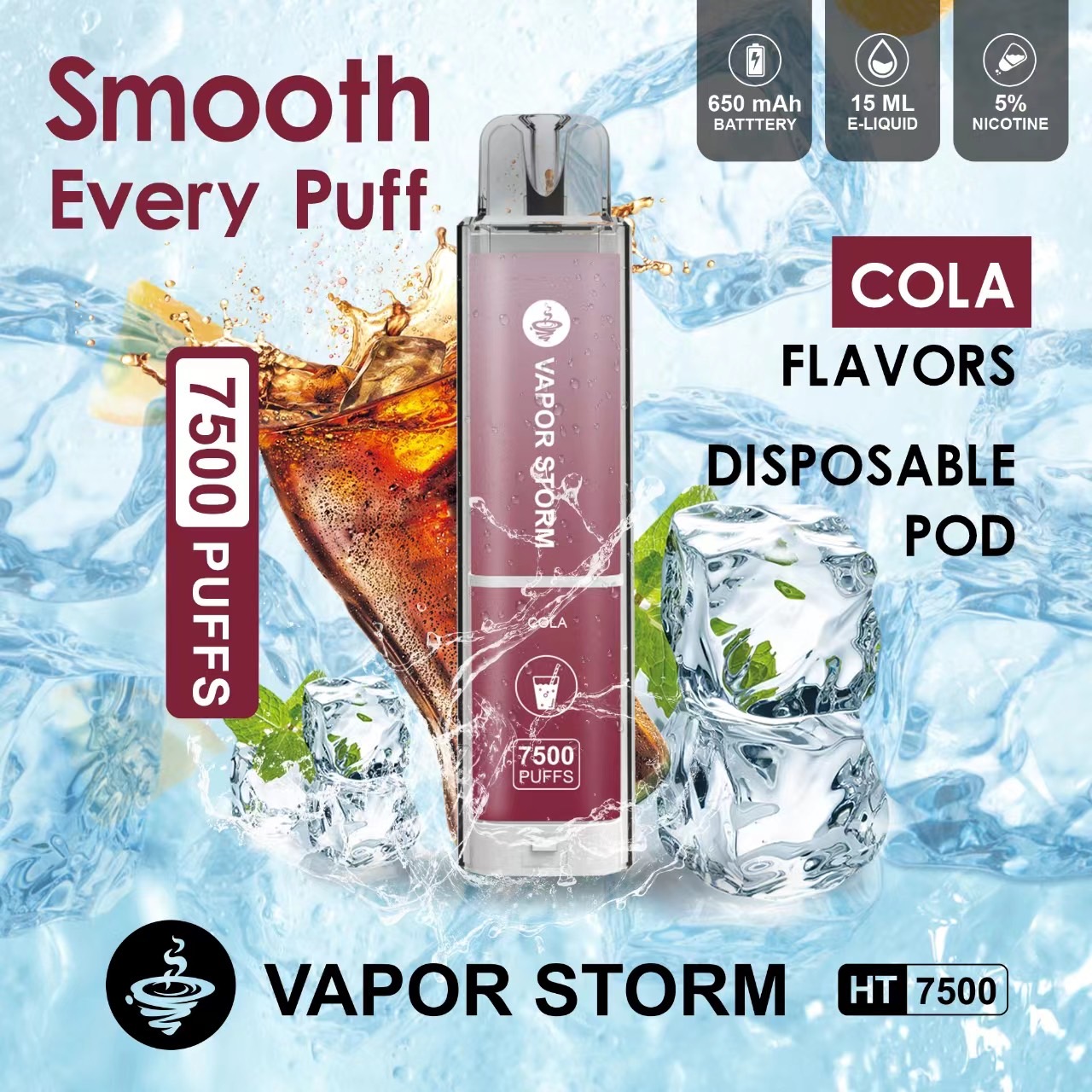 ✨壹灣現貨✨VAPOR STORM 風暴 辣妹拋棄式 一次性菸 7500PUFFS 辣妹發光棒 超大容量 可充電